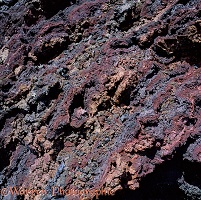 Solidified lava