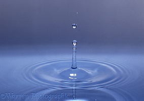 Water drop forming spike