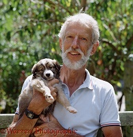 Man and puppy
