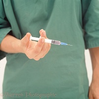 Vet with a syringe