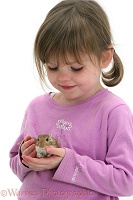 Girl holding a gerbil