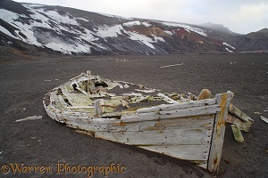 Remains of an old wooden boat