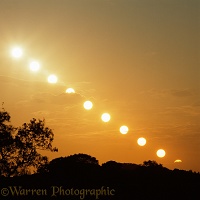 Setting sun multiple exposure