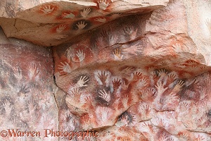 9000 year old cave hand paintings
