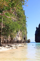 Limestone cliffs and tropical beach