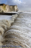 Waves breaking against wall, Seaford, 2014