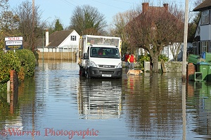 Flooded street in Weybridge 2014