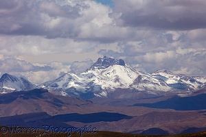 Snow-clad mountain, Altiplano, Bolivia