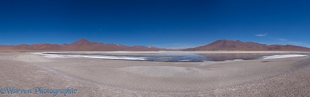Panoramic view of Laguna Colorada, Bolivia