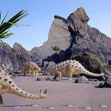 Scolosaurus on Marloes sandy beach 3D R