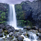 Small rocky waterfall in Iceland