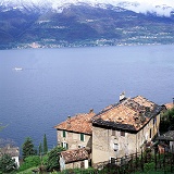 Lake and houses in Italy