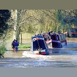 River boat in flood
