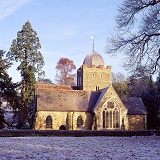 Albury Saxon church with frost