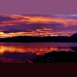 Sunset over lake in Scotland