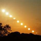 Setting sun multiple exposure