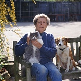 Jane Burton with cat and dog