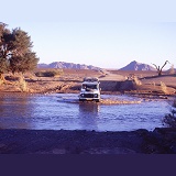 Crossing the Sesreim river, Namibia 1995