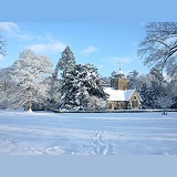 Albury Saxon church with snow