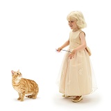 Girl with ginger cat