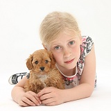 Girl with Cockapoo pup