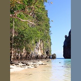 Limestone cliffs and tropical beach