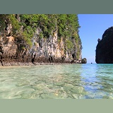 Limestone cliffs and tropical beach. Koh Phi Phi, Thailand