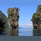 Limestone cliffs and pinnacle islands