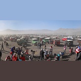 People and jeeps at Mt Bromo panorama