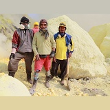 Men of the sulphur mine at Kawah Ijen