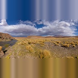 High Altiplano river with tussock grass or Paja Brava