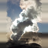 Steam rising from geysers, Sol de Manana, Bolivia